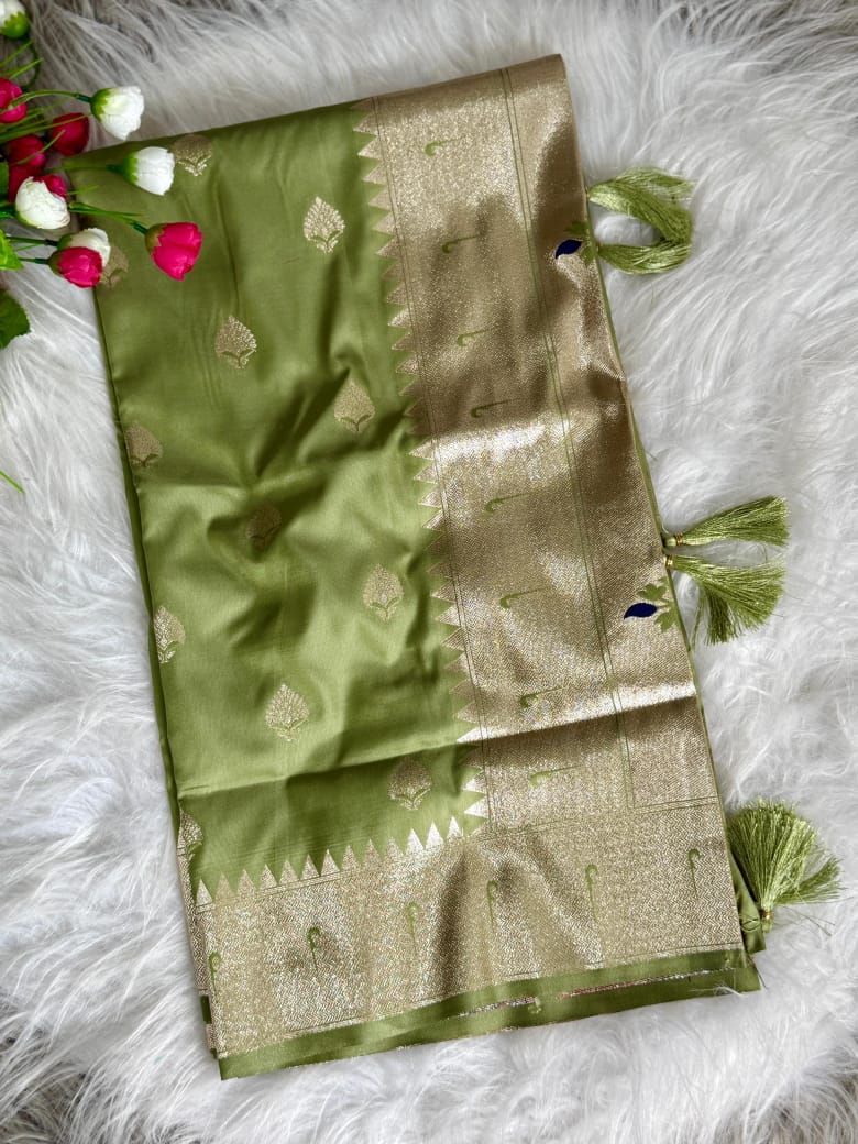 Green Paithani Saree with Muniya Border & Meena Pallu ✨