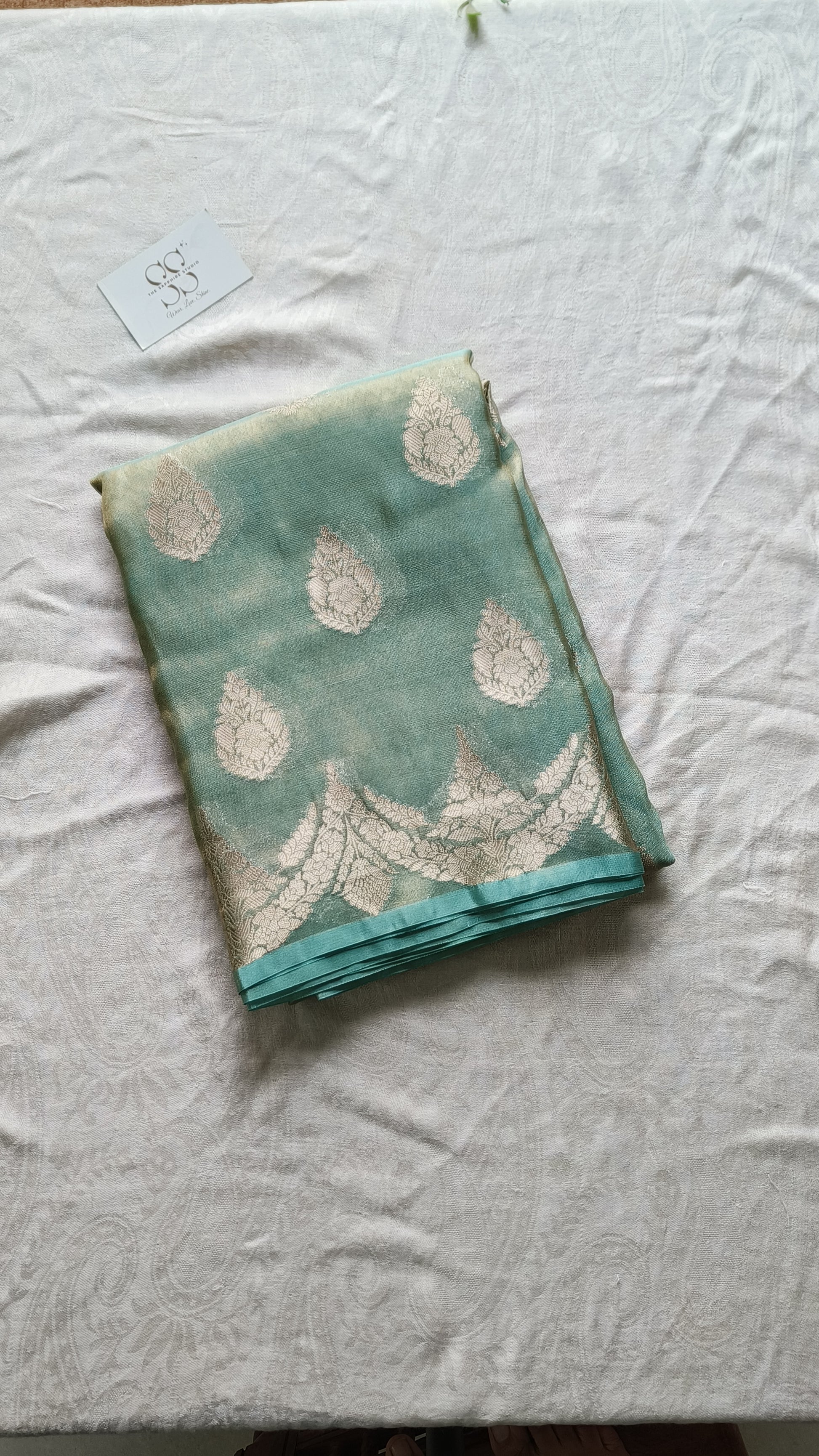 Banarasi Tissue Saree - Sea Green