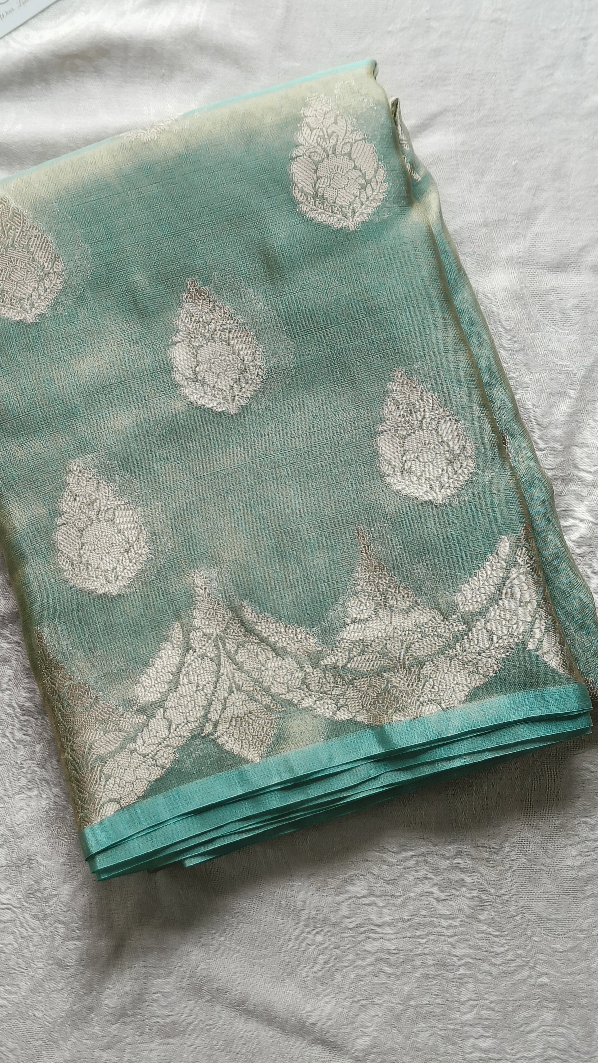 Banarasi Tissue Saree - Sea Green