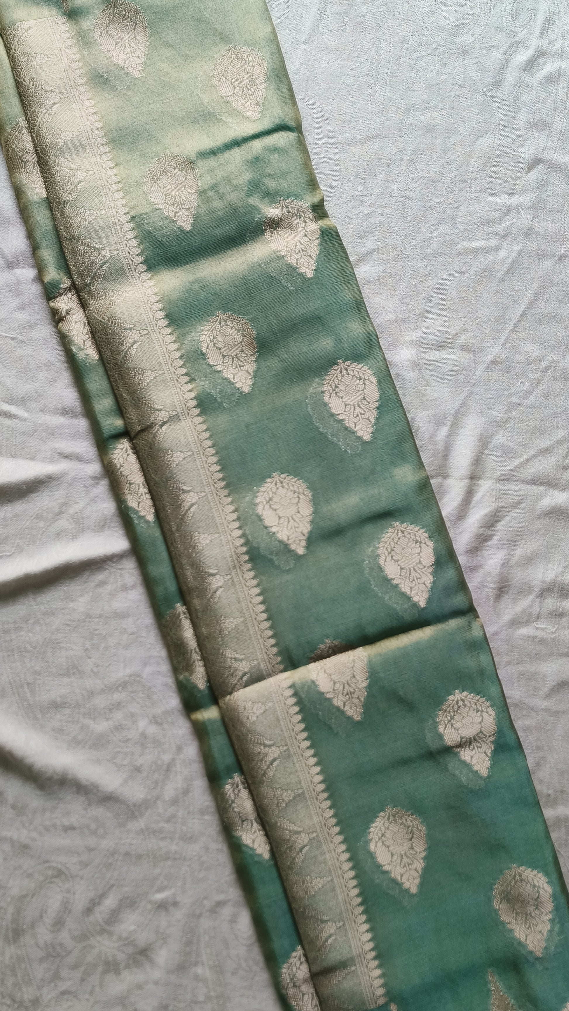 Banarasi Tissue Saree - Sea Green