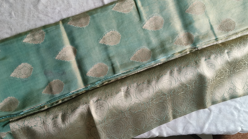 Banarasi Tissue Saree - Sea Green