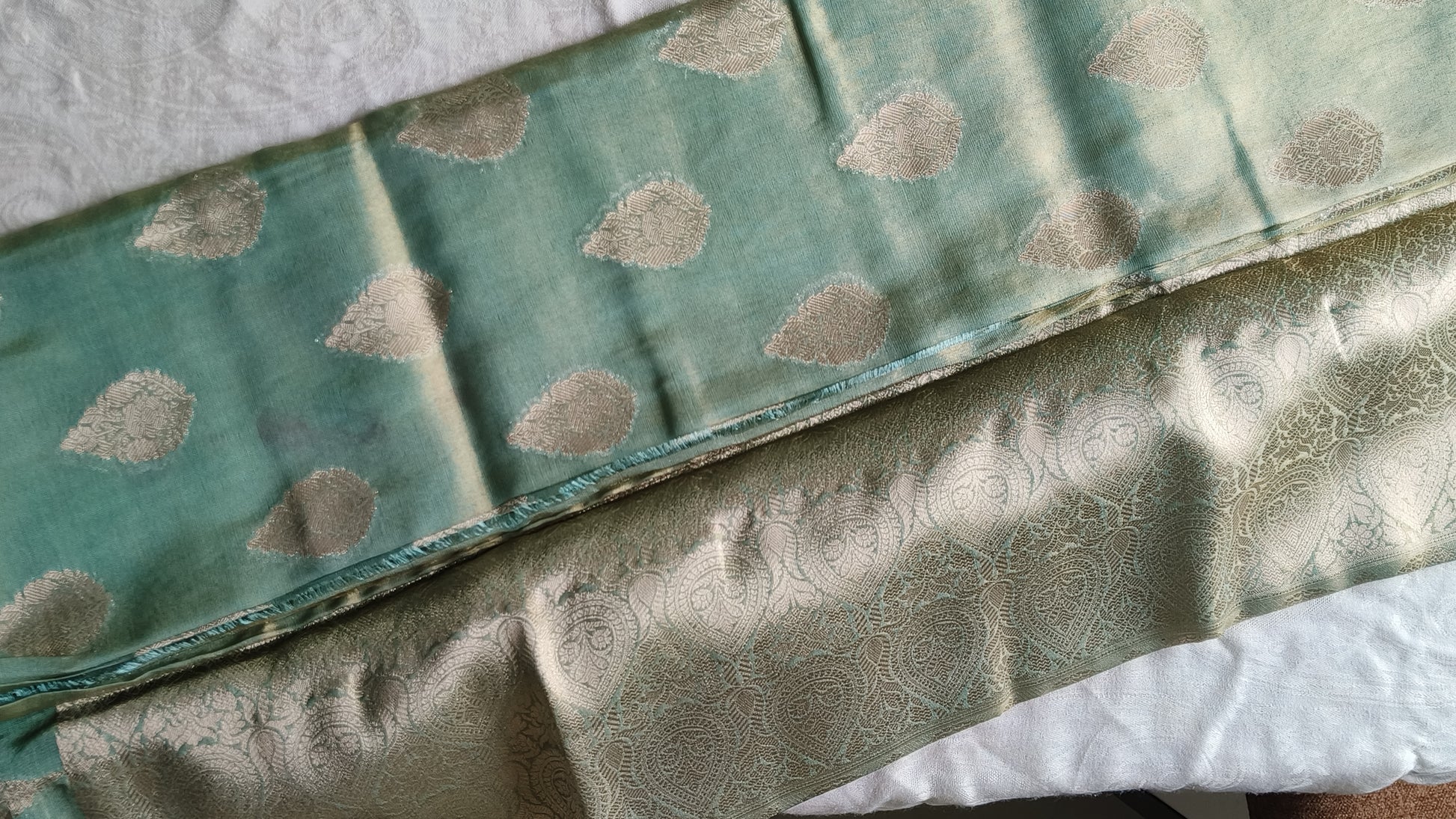 Banarasi Tissue Saree - Sea Green