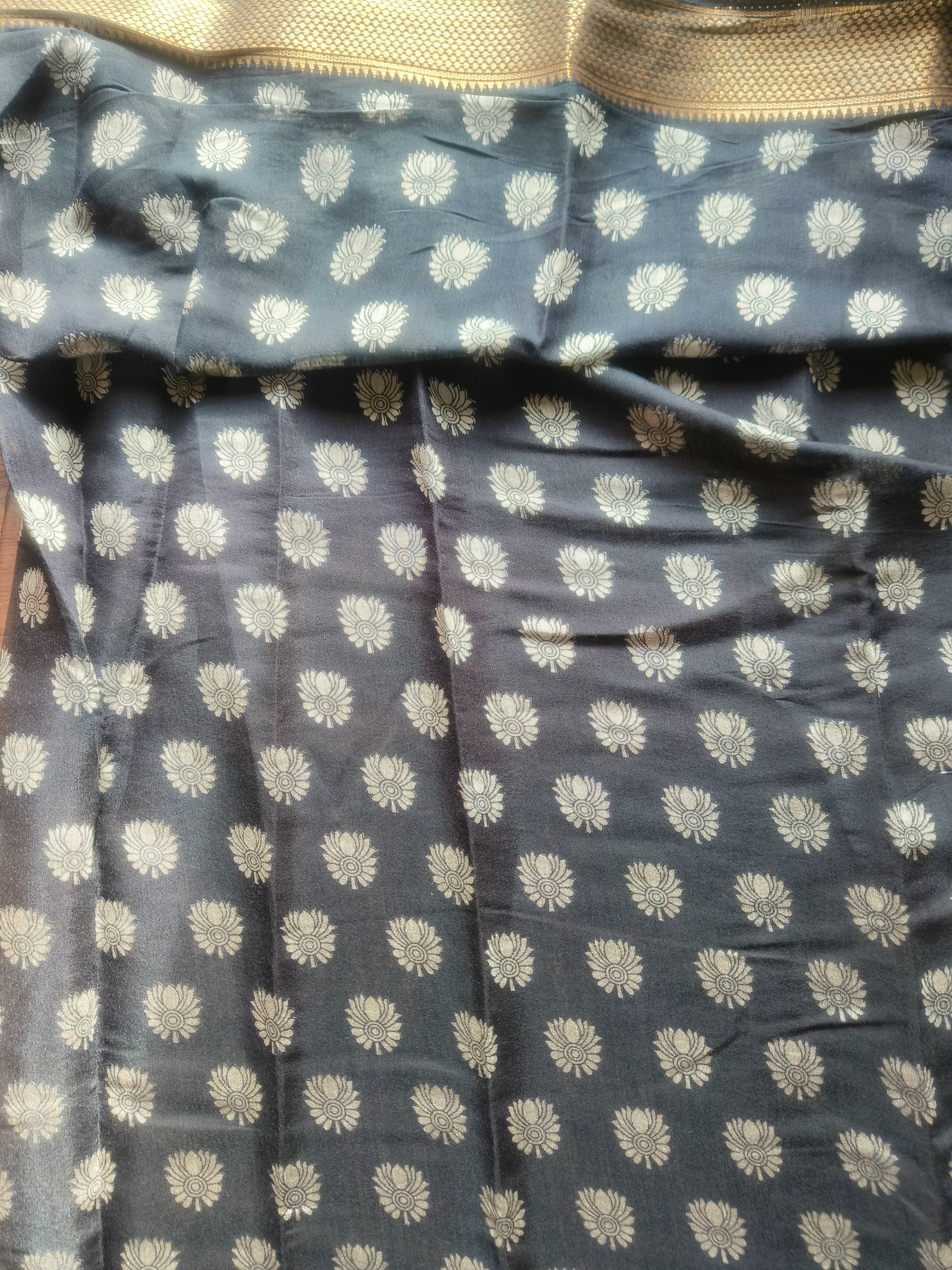 Grey Kalamkari Mashru silk saree
