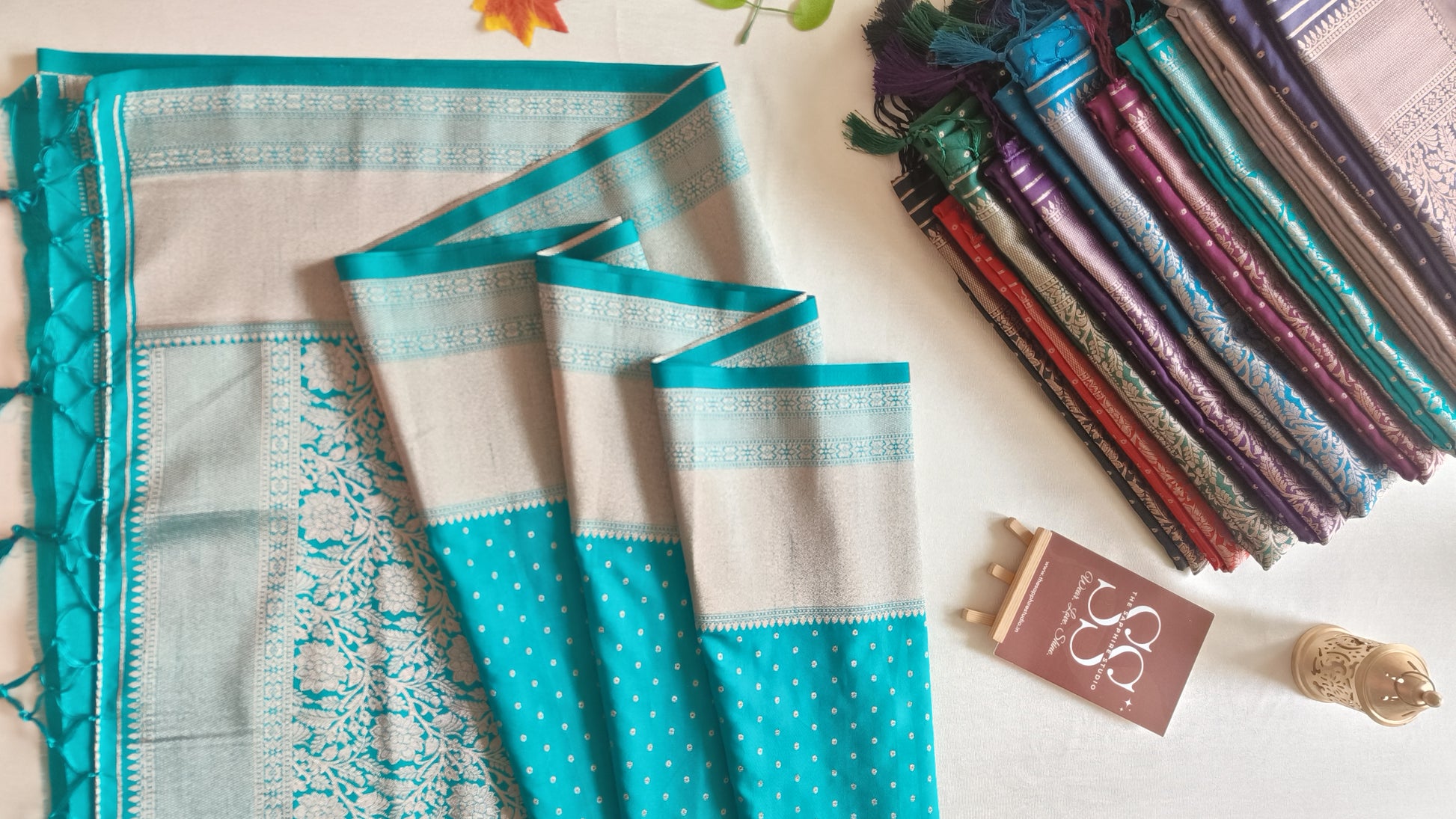 Kanchipuram Fancy Saree – Teal Blue – Silver Zari Work