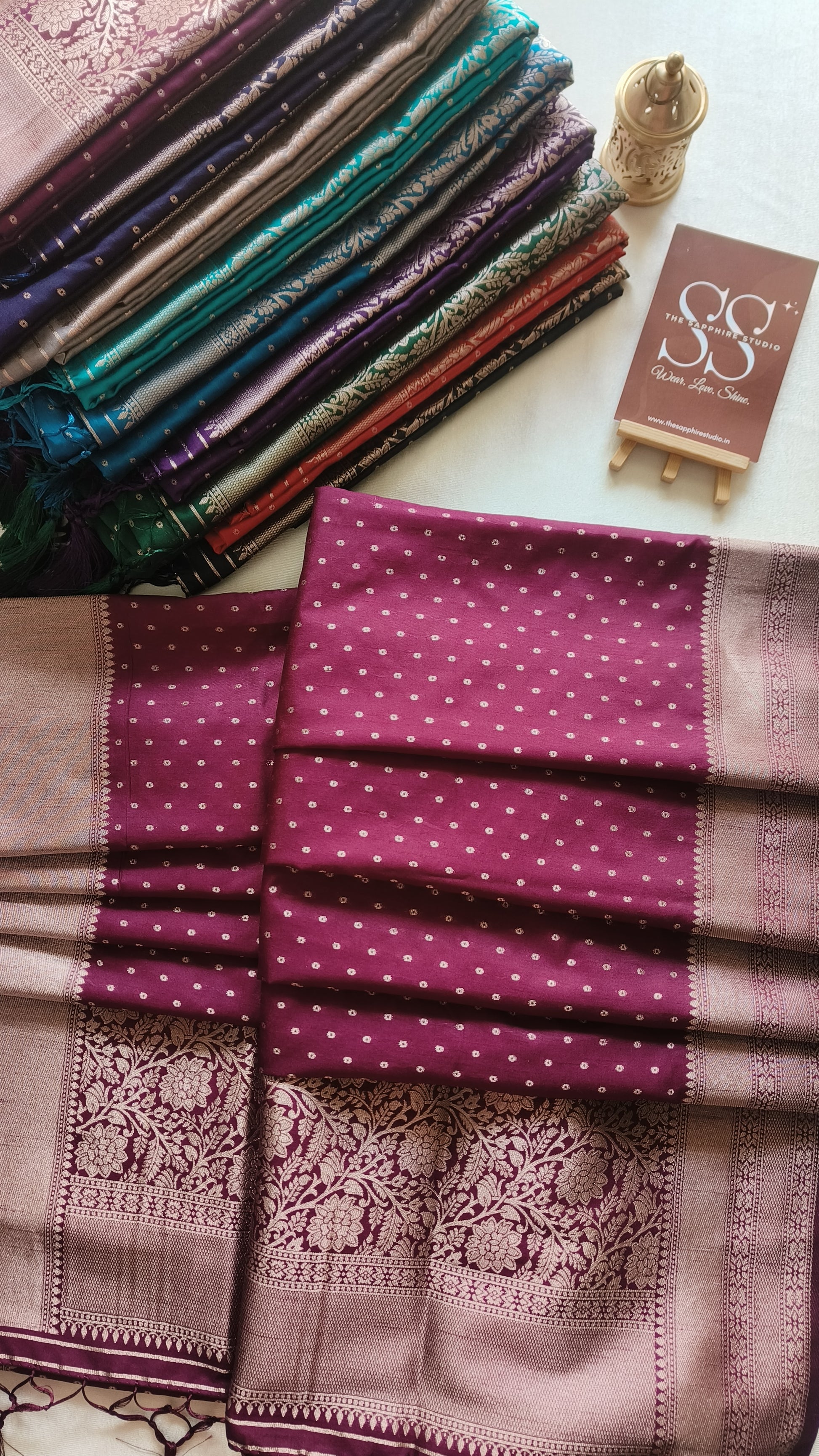 Kanchipuram Fancy Saree – Wine Magenta – Zari Weave