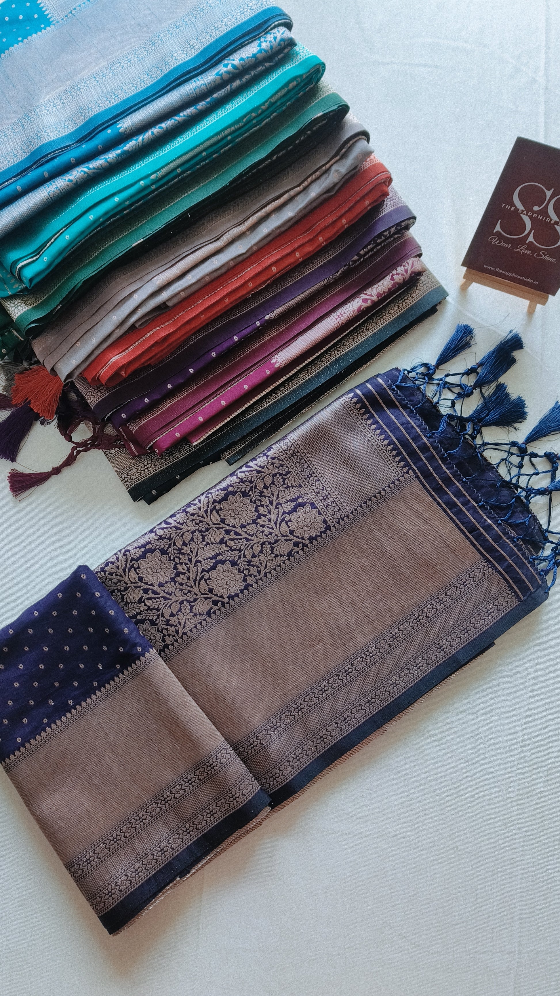 Kanchipuram Fancy Saree – Navy Blue – Self Zari Weave