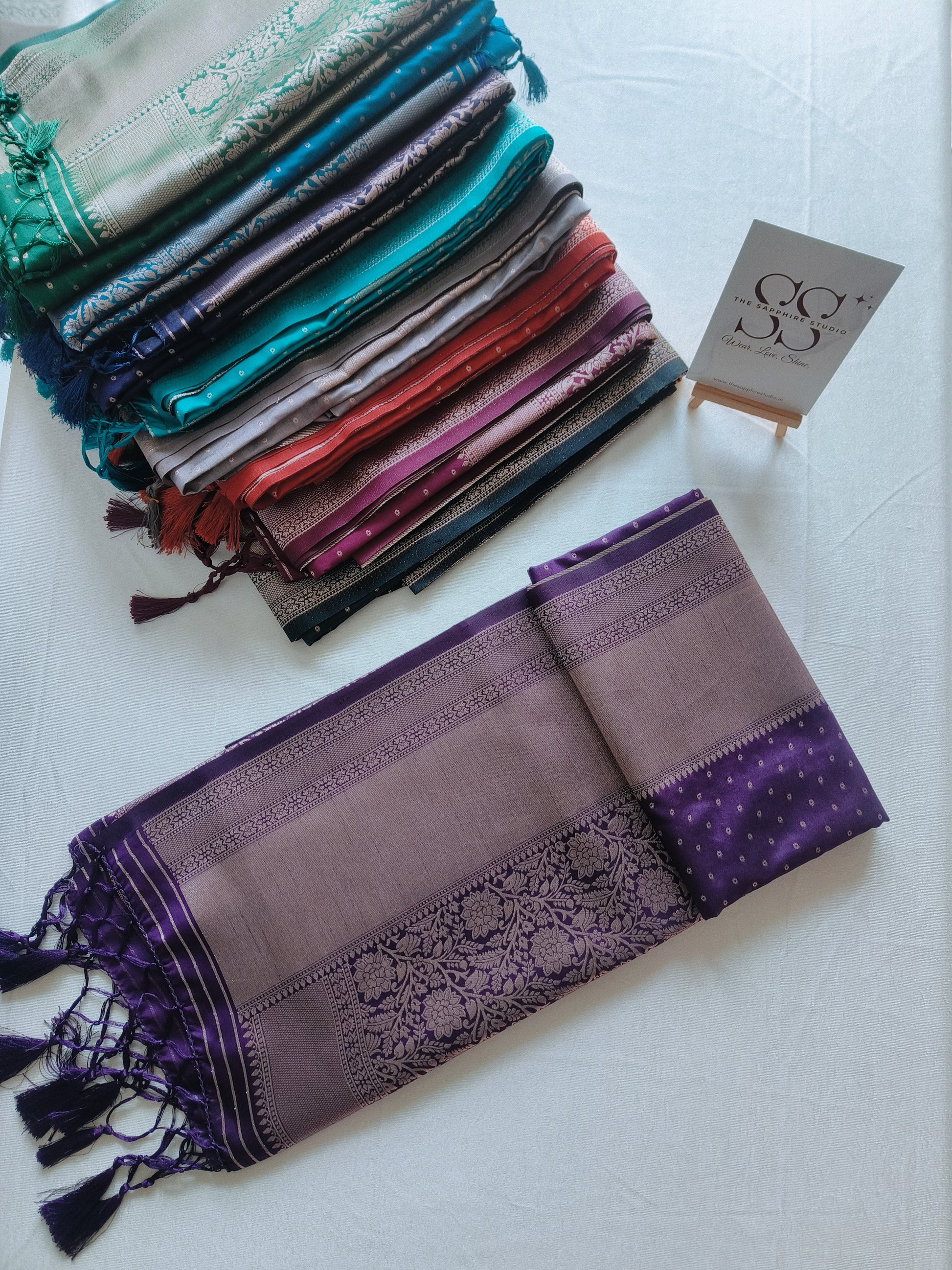 Kanchipuram Fancy Saree – Purple – Self Zari Weave