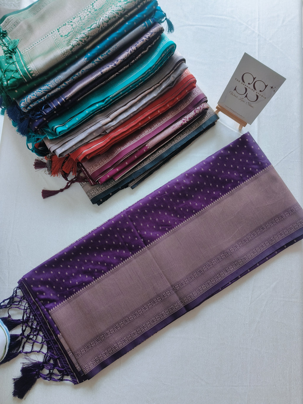 Kanchipuram Fancy Saree – Purple – Self Zari Weave