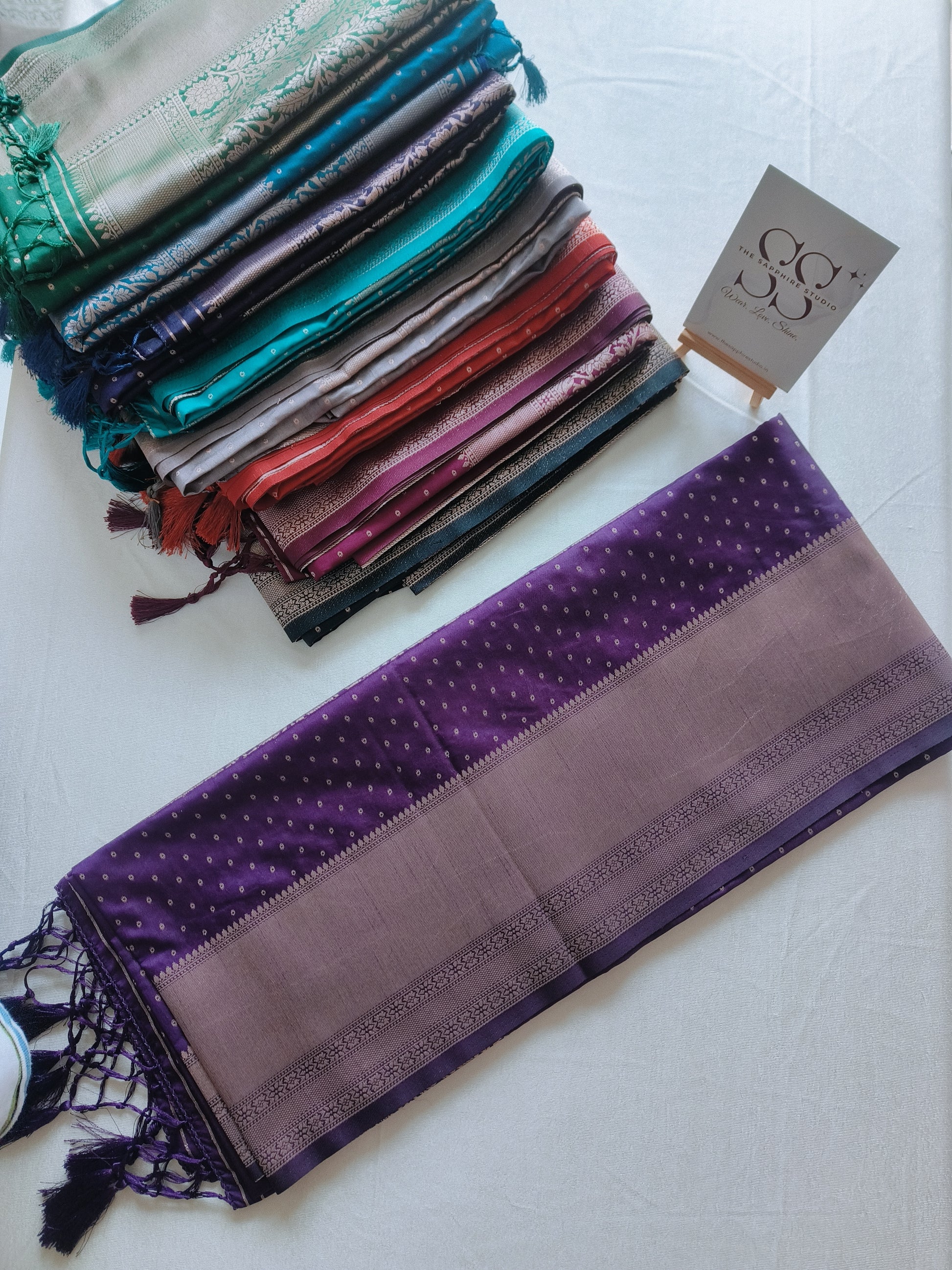 Kanchipuram Fancy Saree – Purple – Self Zari Weave