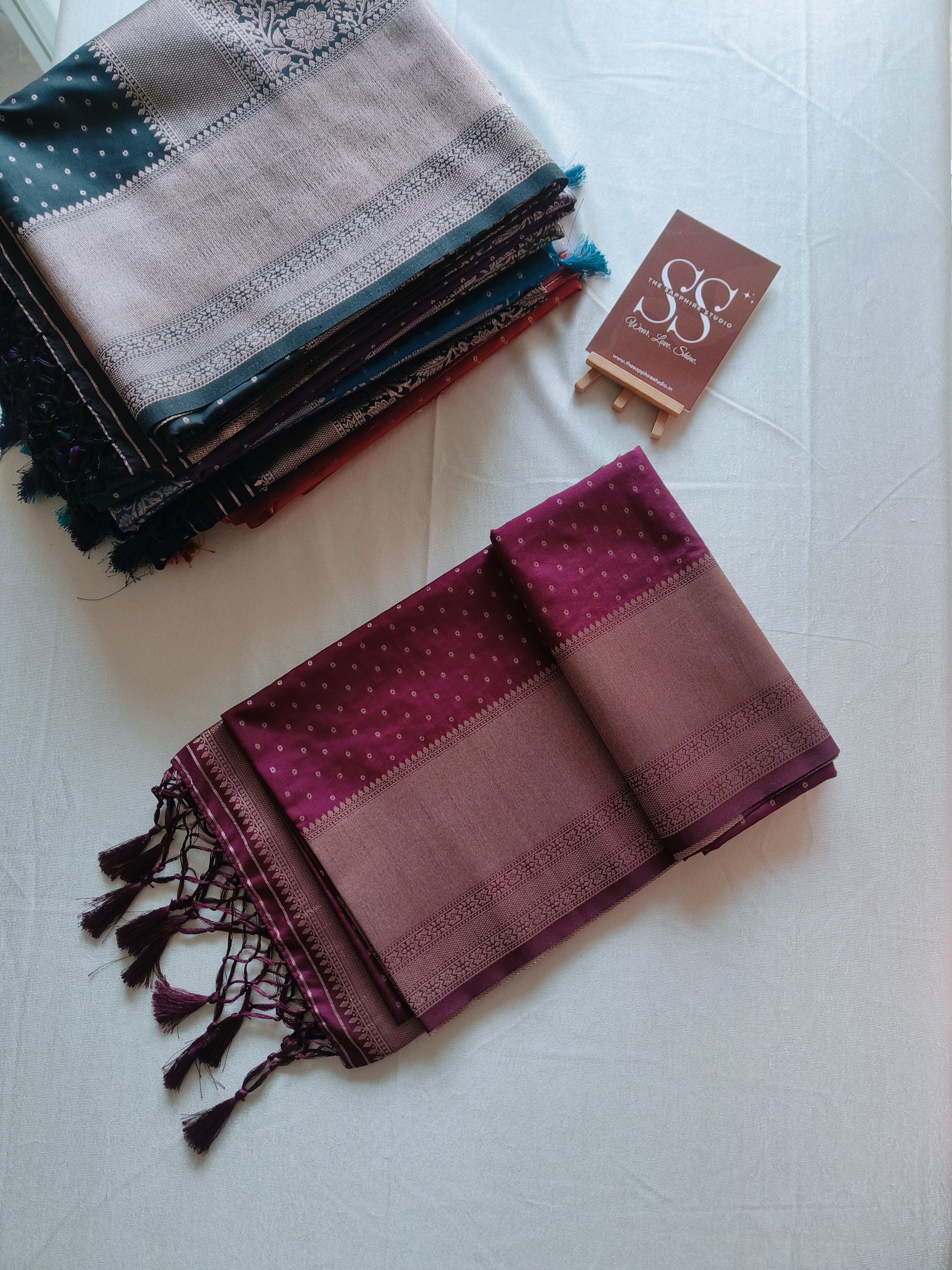 Kanchipuram Fancy Saree – Wine Magenta – Zari Weave