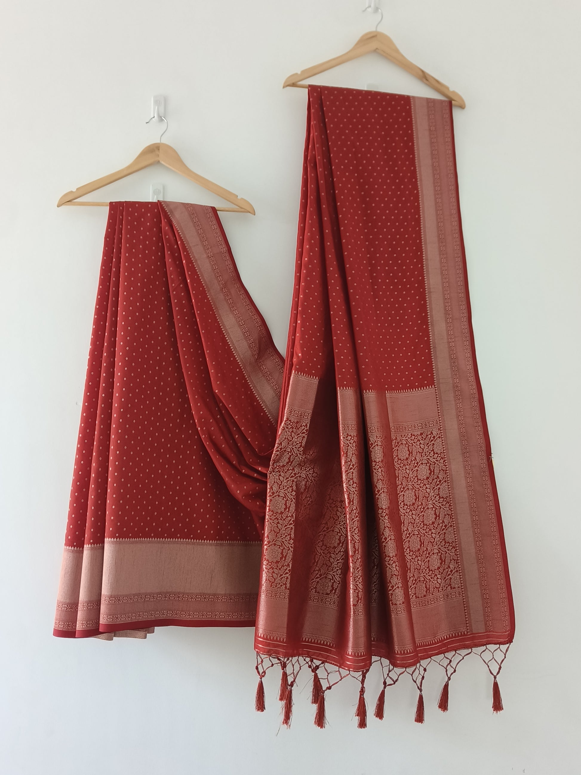 Kanchipuram Fancy Saree – Orange – Self Zari Weave