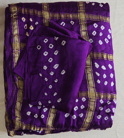 Purple Gharchola Gajji Silk saree