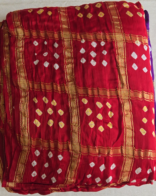 Red Gharchola Gajji Silk saree