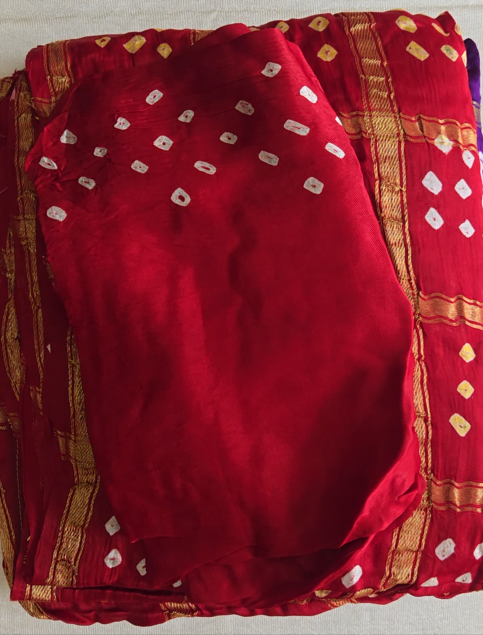 Red Gharchola Gajji Silk saree