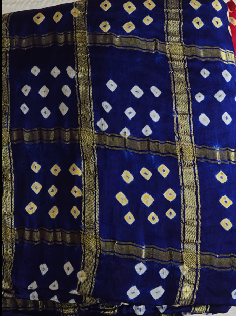 Blue Gharchola Gajji Silk saree