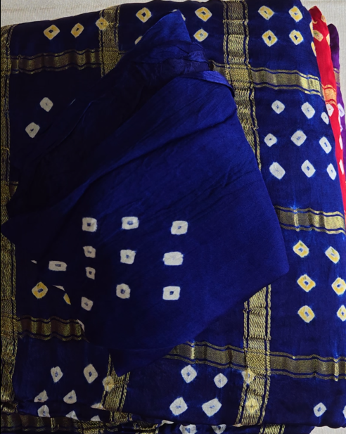 Blue Gharchola Gajji Silk saree
