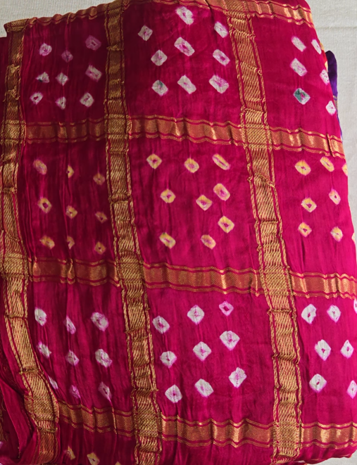 Pink Gharchola Gajji Silk saree