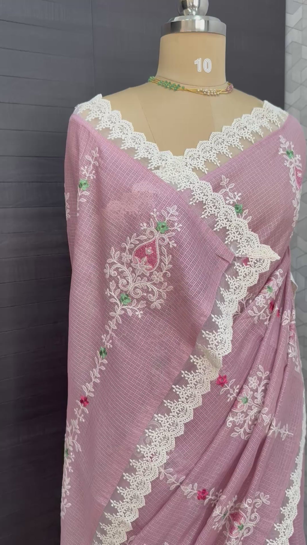 Kota hand embroidery saree